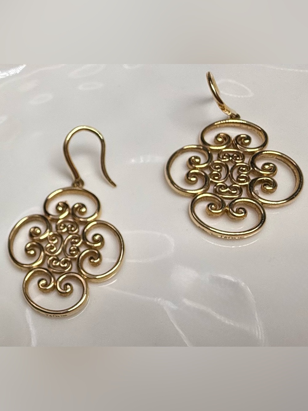 Tiffany & Co Paloma Picasso Venezia Goldoni Quadruplo 18k AU750 Drop Earrings - Picture 2 of 4